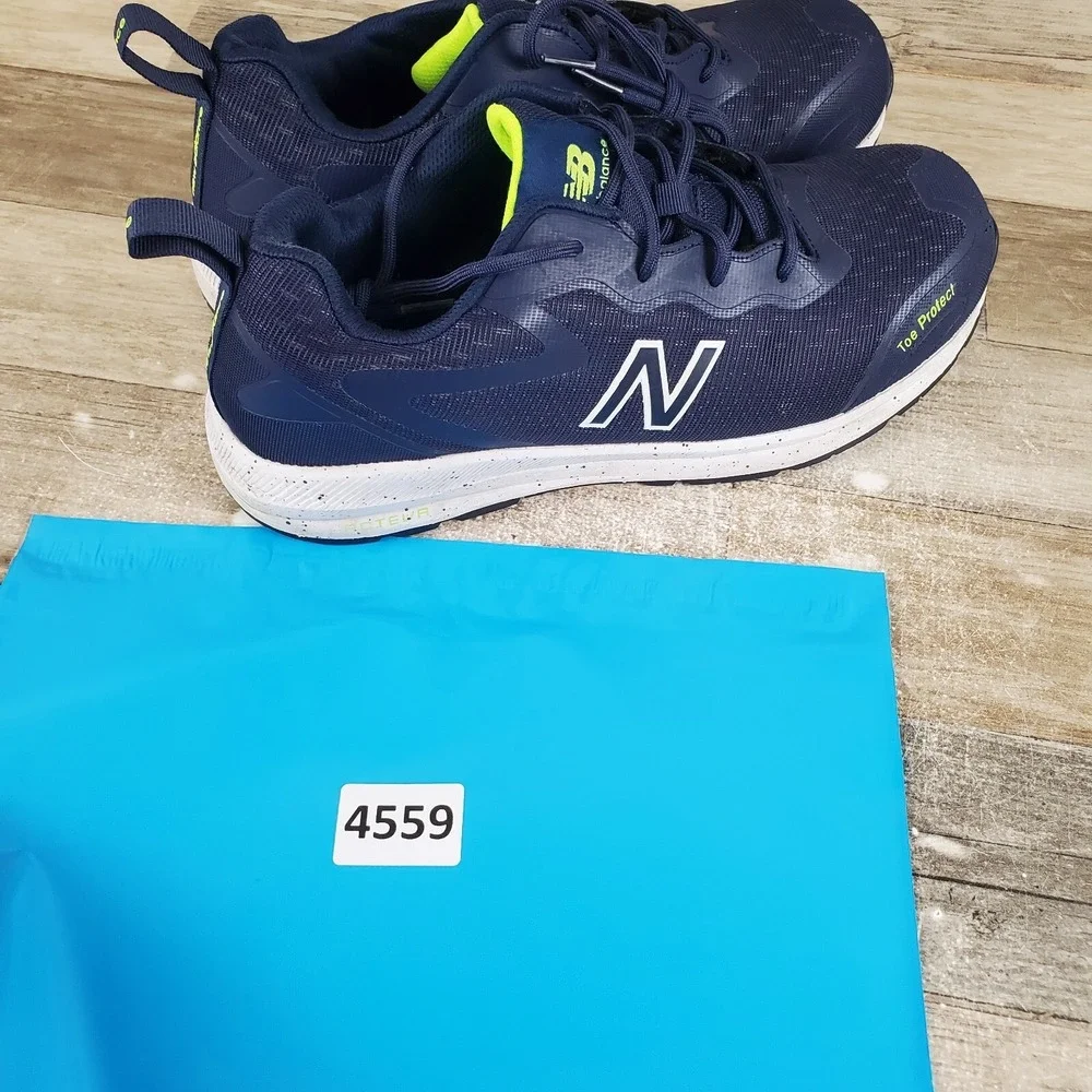 New Balance Logic Mens Work Shoe Sz 8.5 Navy Blue Composite Toe Safety Sneaker